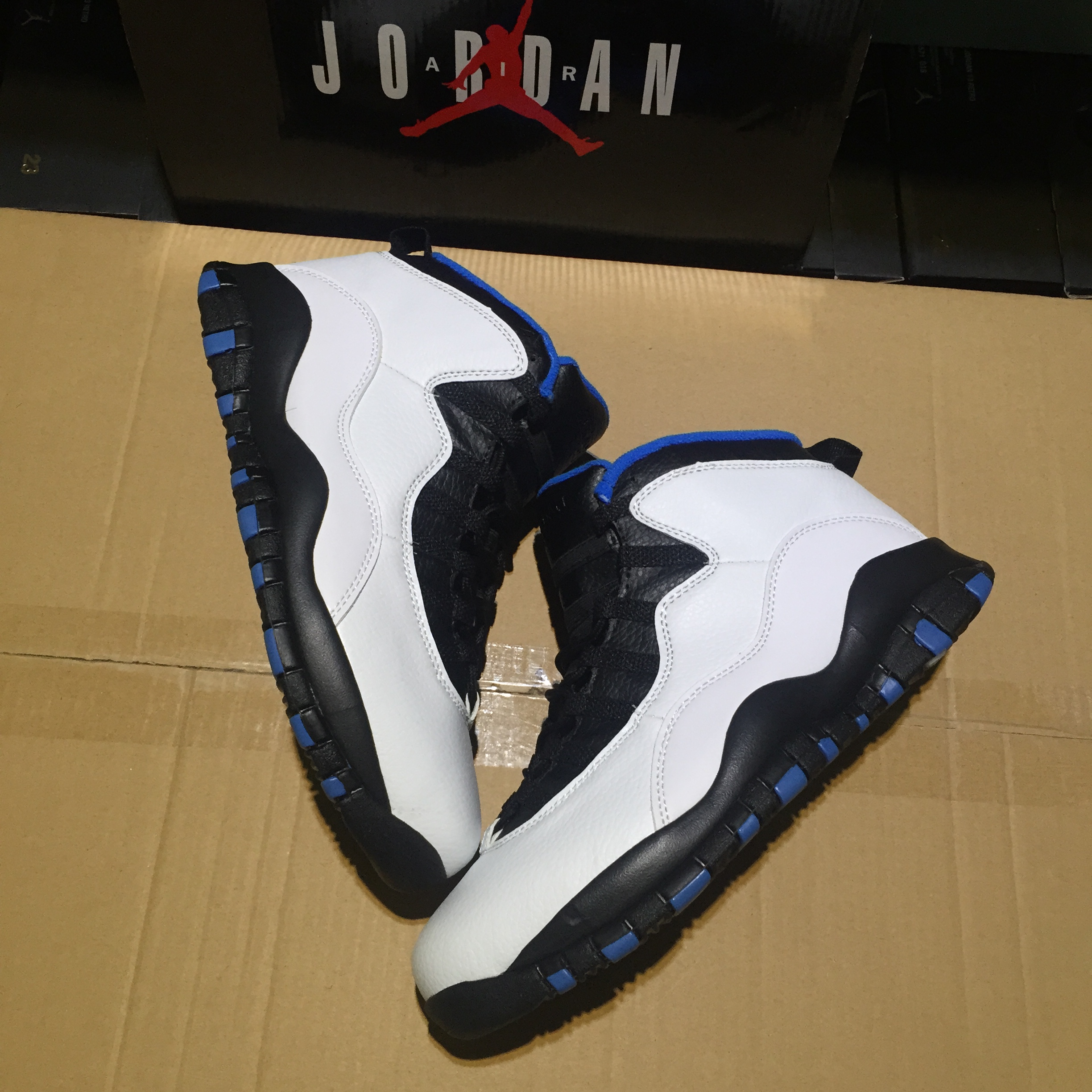 2018 Air Jordan 10 White Black Blue Shoes - Click Image to Close